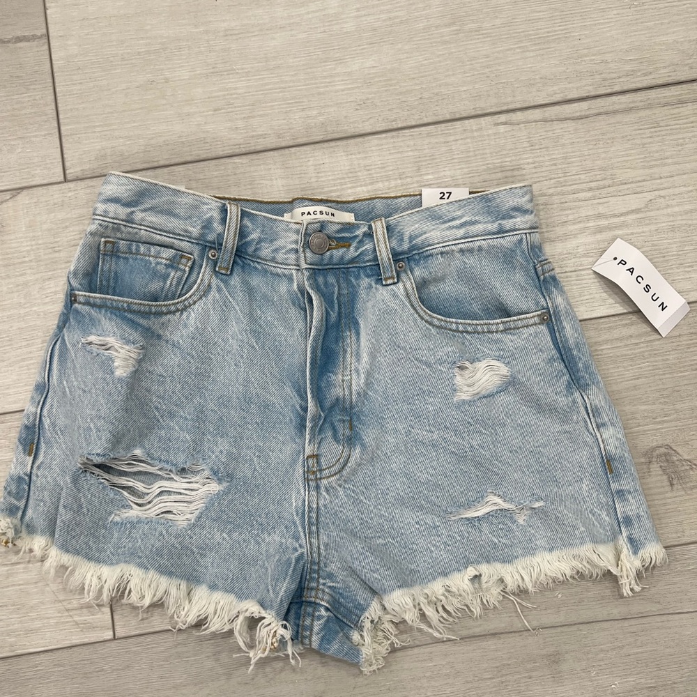 Pacsun Vintage High Rise Jean Shorts Light Wash